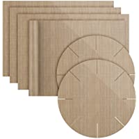 EXTSUD Estera Barbacoa 6 PCS Papel de Horno Reutilizable Alfombrilla de Barbacoa- 4 Rectángulo 36 x 42cm y 2 Redondo…